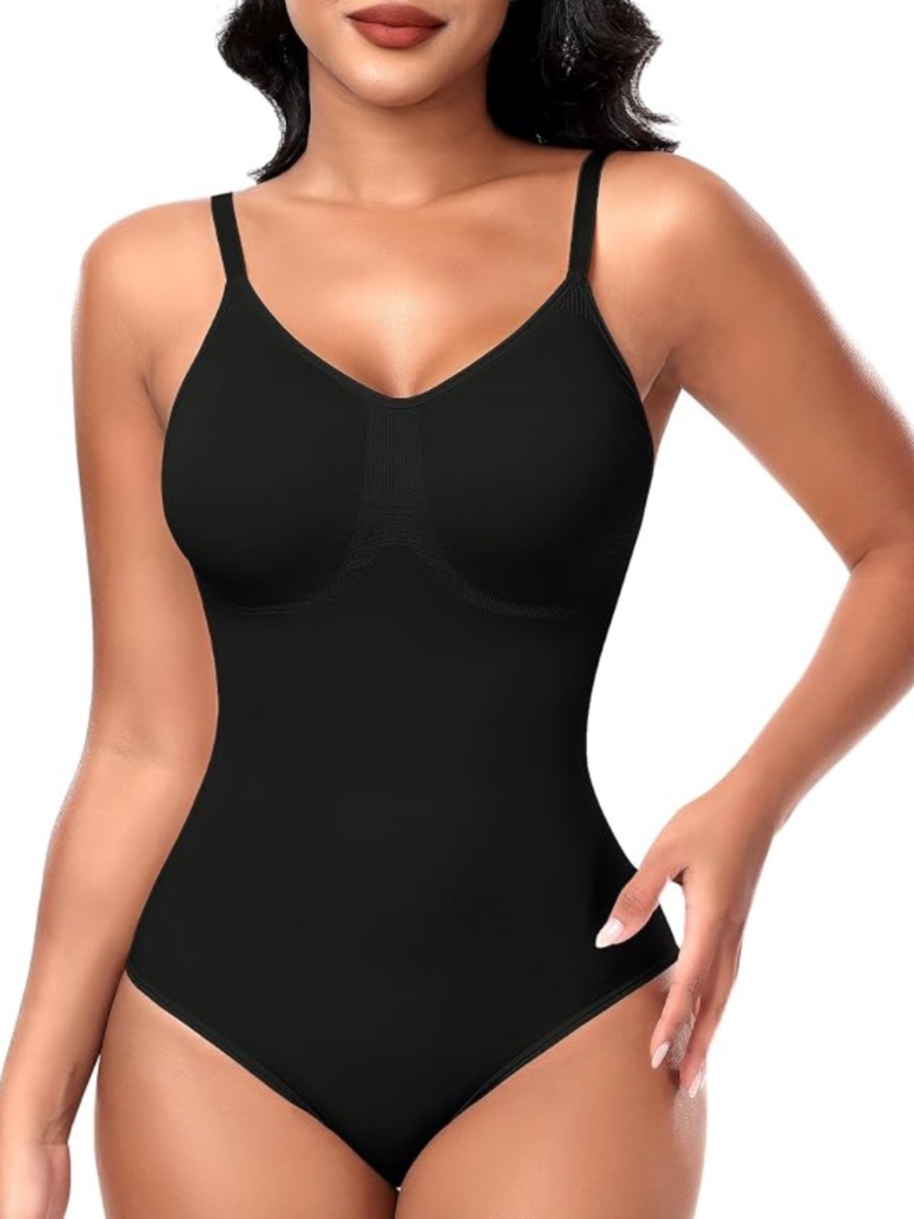 Women's Black Tummy Control Brief Bodysuit Shapewear Size Small